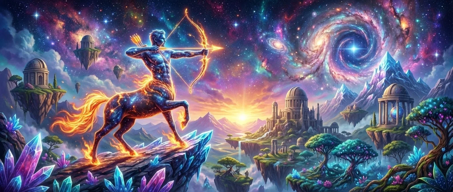 Sagittarius zodiac sign (♐) - Where you EXPAND — your search for meaning, your philosophy of life, and your drive to explore beyond familiar horizons.