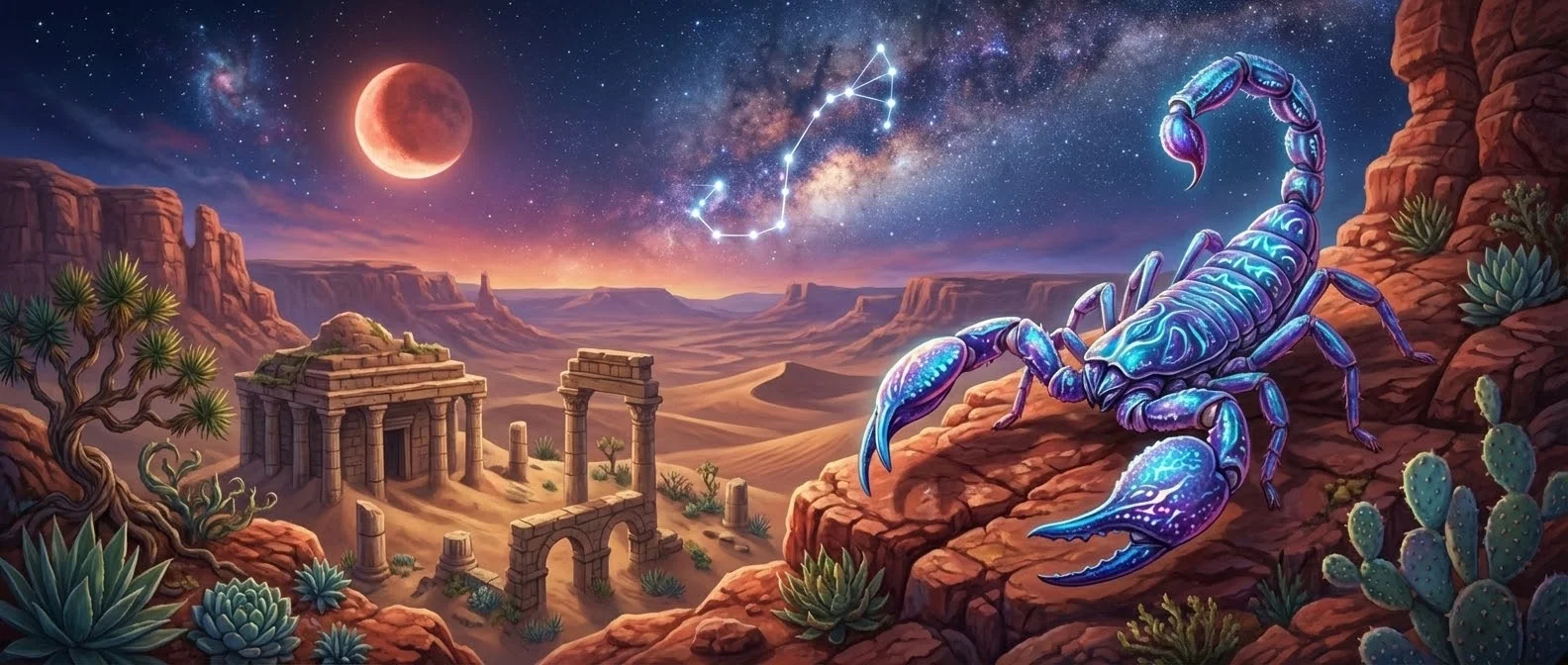 Skorpion zodiac sign (♏) - Deine Fähigkeit zur TRANSFORMATION — was du bereit bist in den Schatten zu konfrontieren, wie du mit Macht umgehst und wo du Tod und Wiedergeburt erlebst.