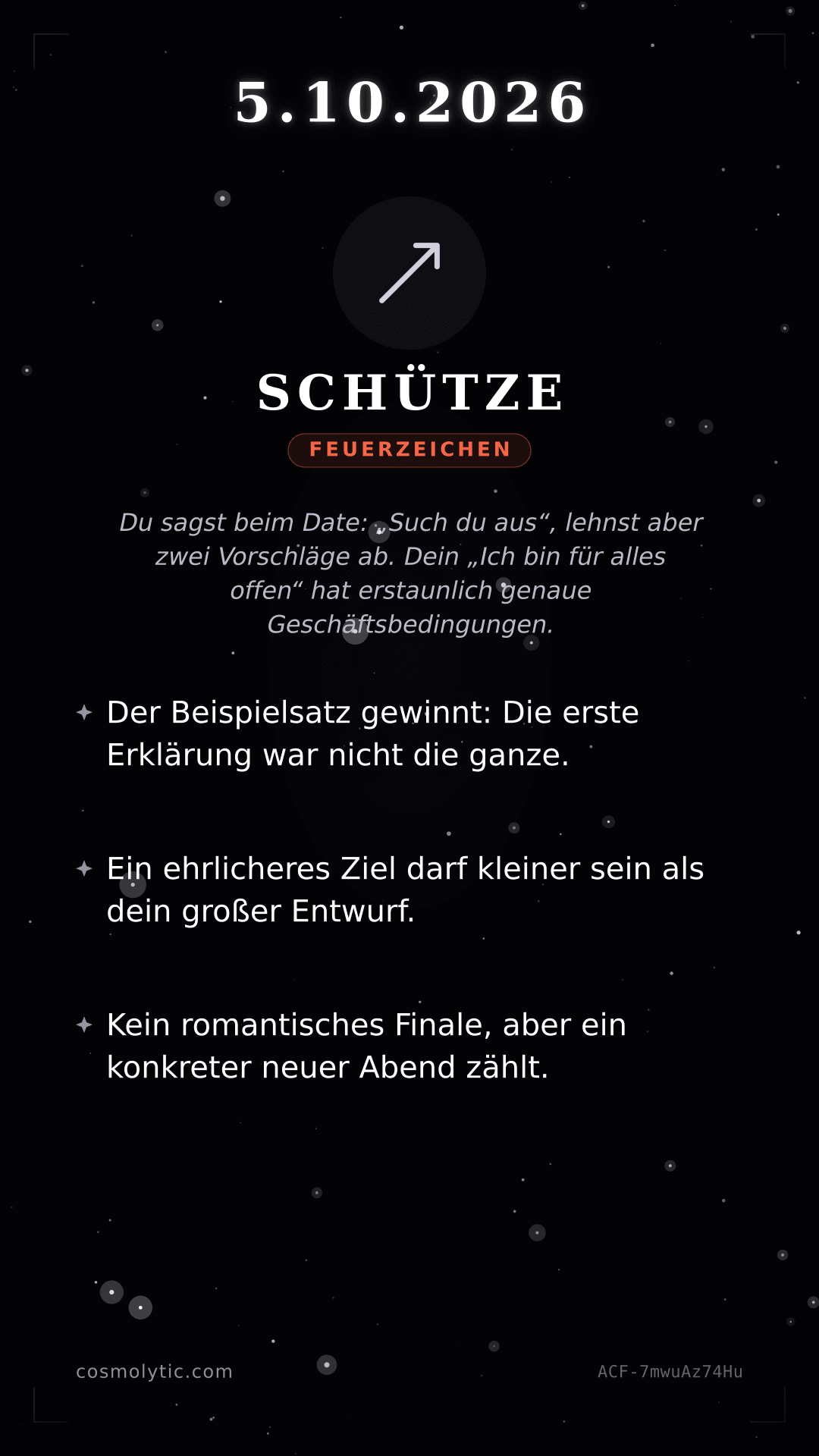 Schütze Tageshoroskop-Karte für Morgen