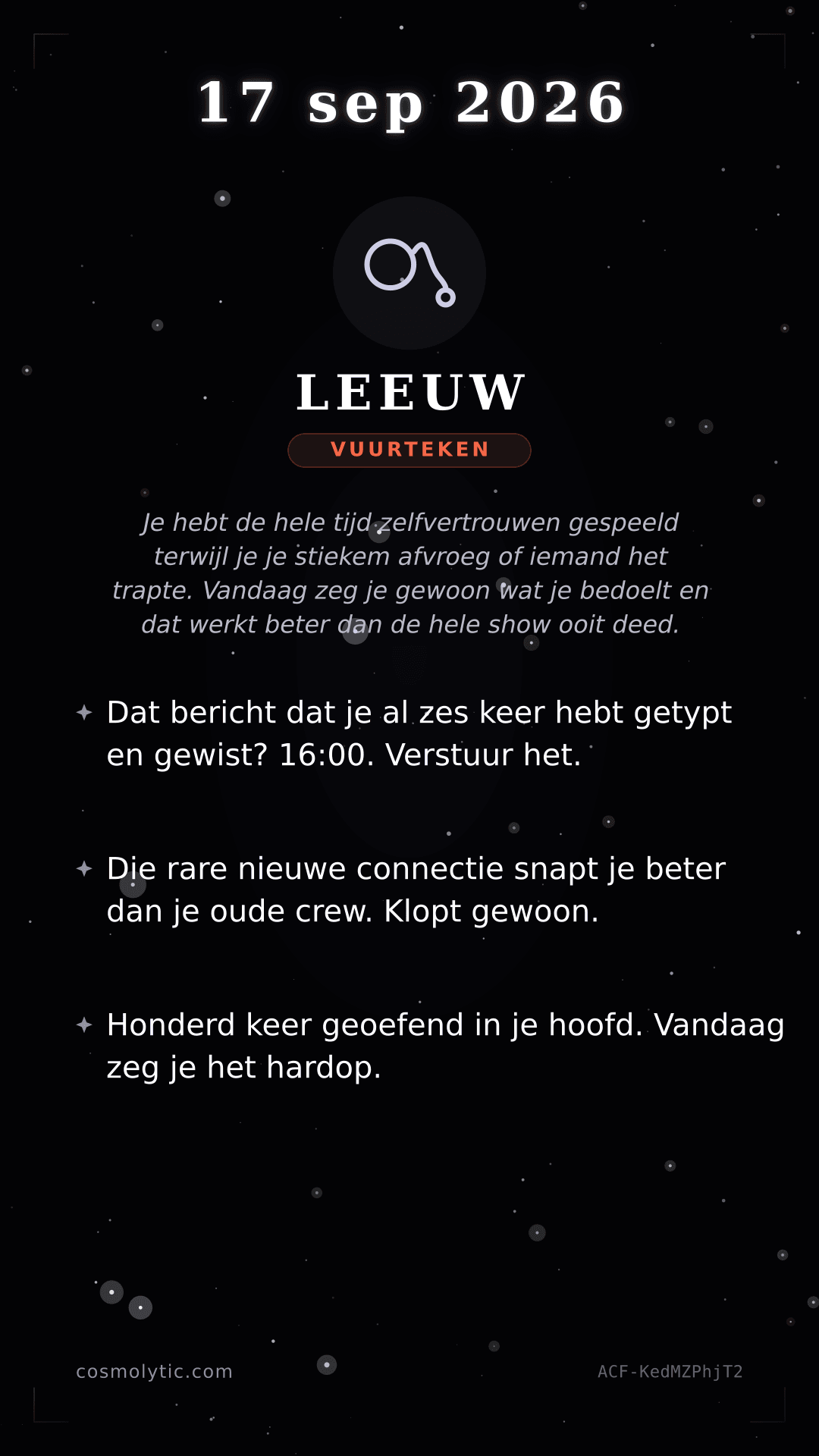 Leeuw daghoroscoop kaart voor Gisteren