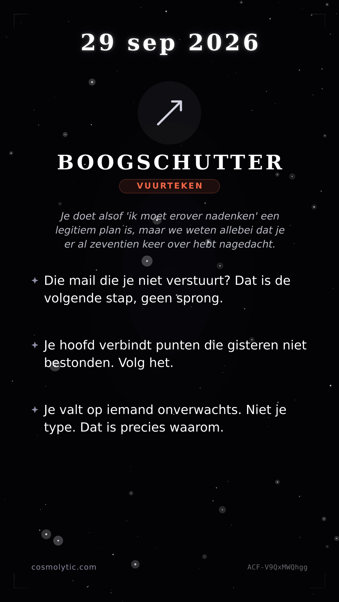 Boogschutter daghoroscoop kaart voor 29 september 2026