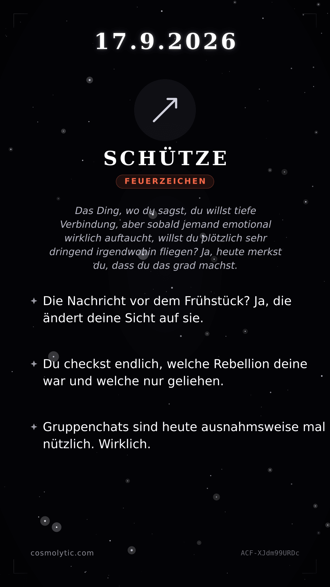 Schütze Tageshoroskop-Karte für Gestern