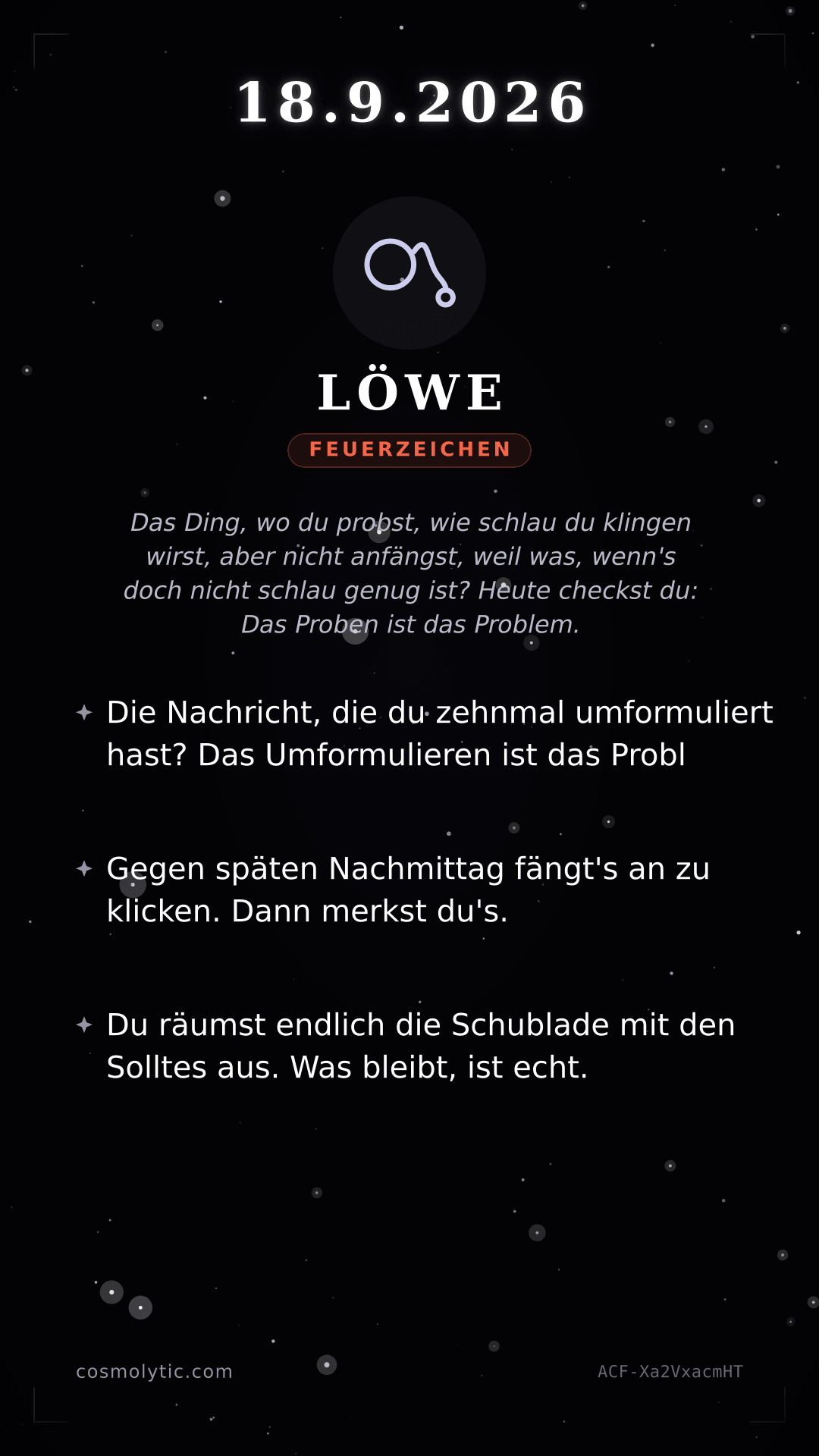 Löwe Tageshoroskop-Karte für Heute