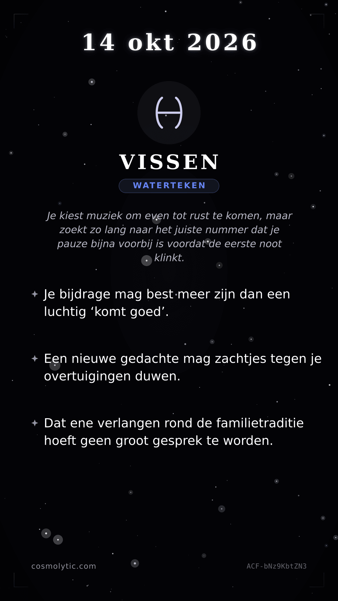 Vissen daghoroscoop kaart voor Morgen