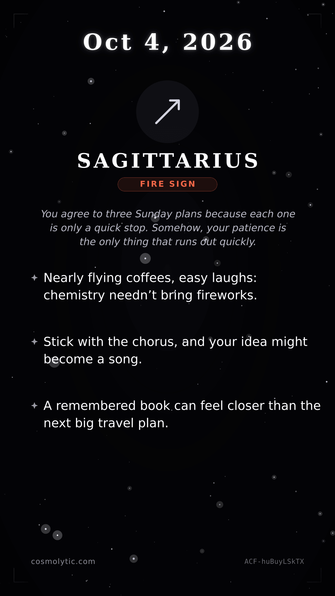 Sagittarius daily horoscope card for Today