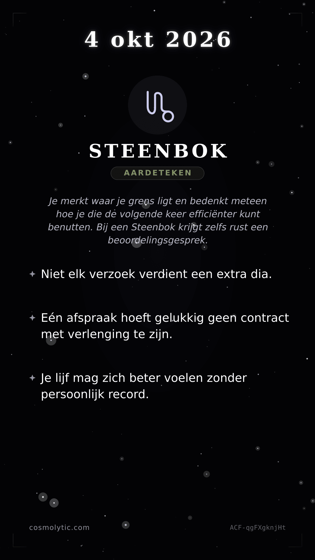 Steenbok daghoroscoop kaart voor Morgen