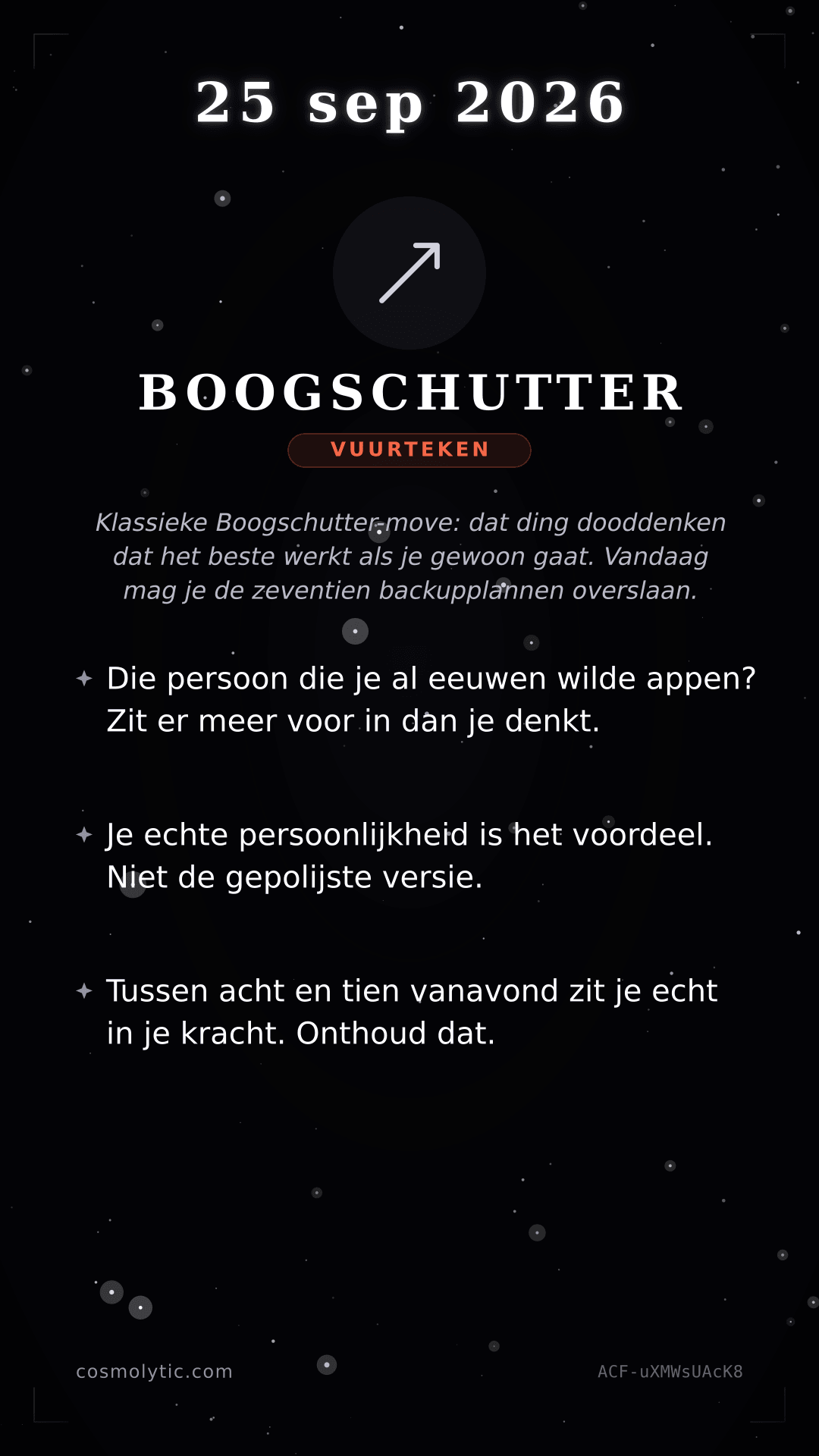 Boogschutter daghoroscoop kaart voor 25 september 2026